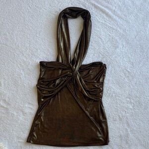 Chic Metallic Halter Camisole